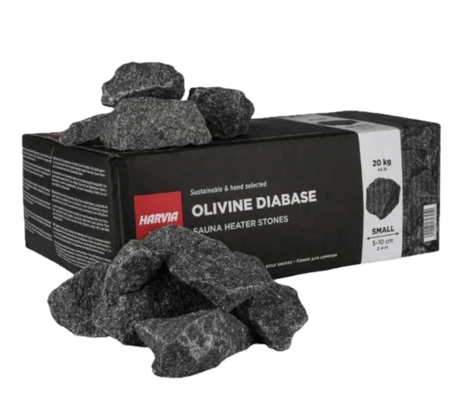 Harvia diabase sauna stones product image isolated on a clean white background, natural sauna rock accessory for sauna heaters