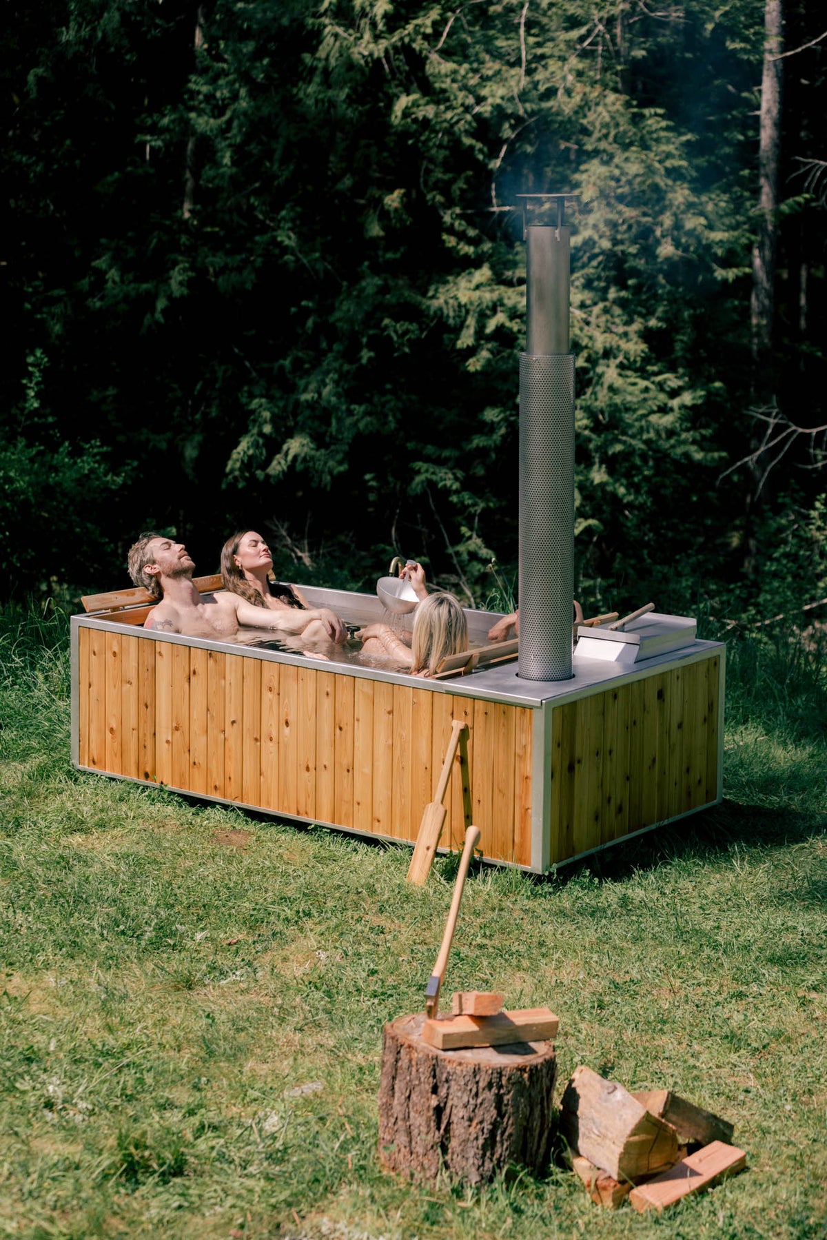 3-4 Person Wood Burning Hot Tub
