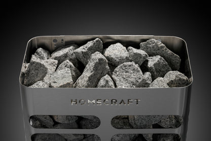 Homecraft Revive Slim stainless steel electric sauna heater top down view