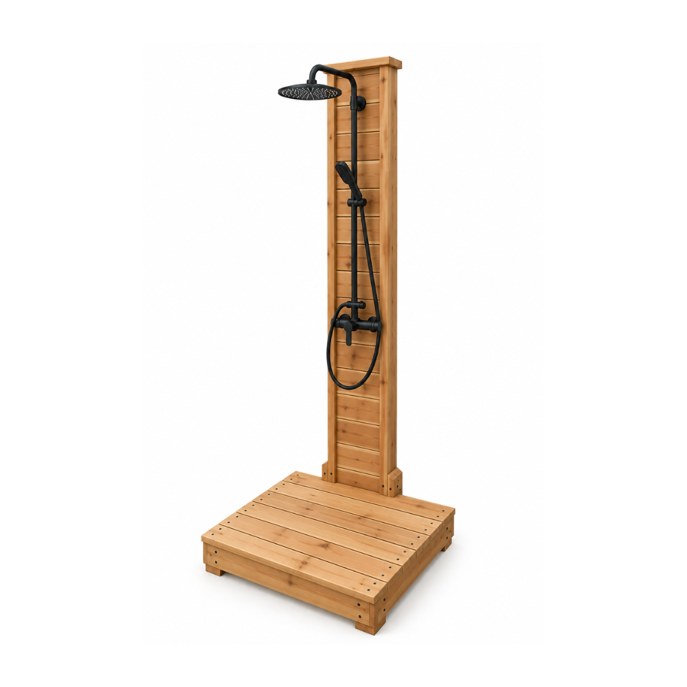 Douche extérieure en cèdre