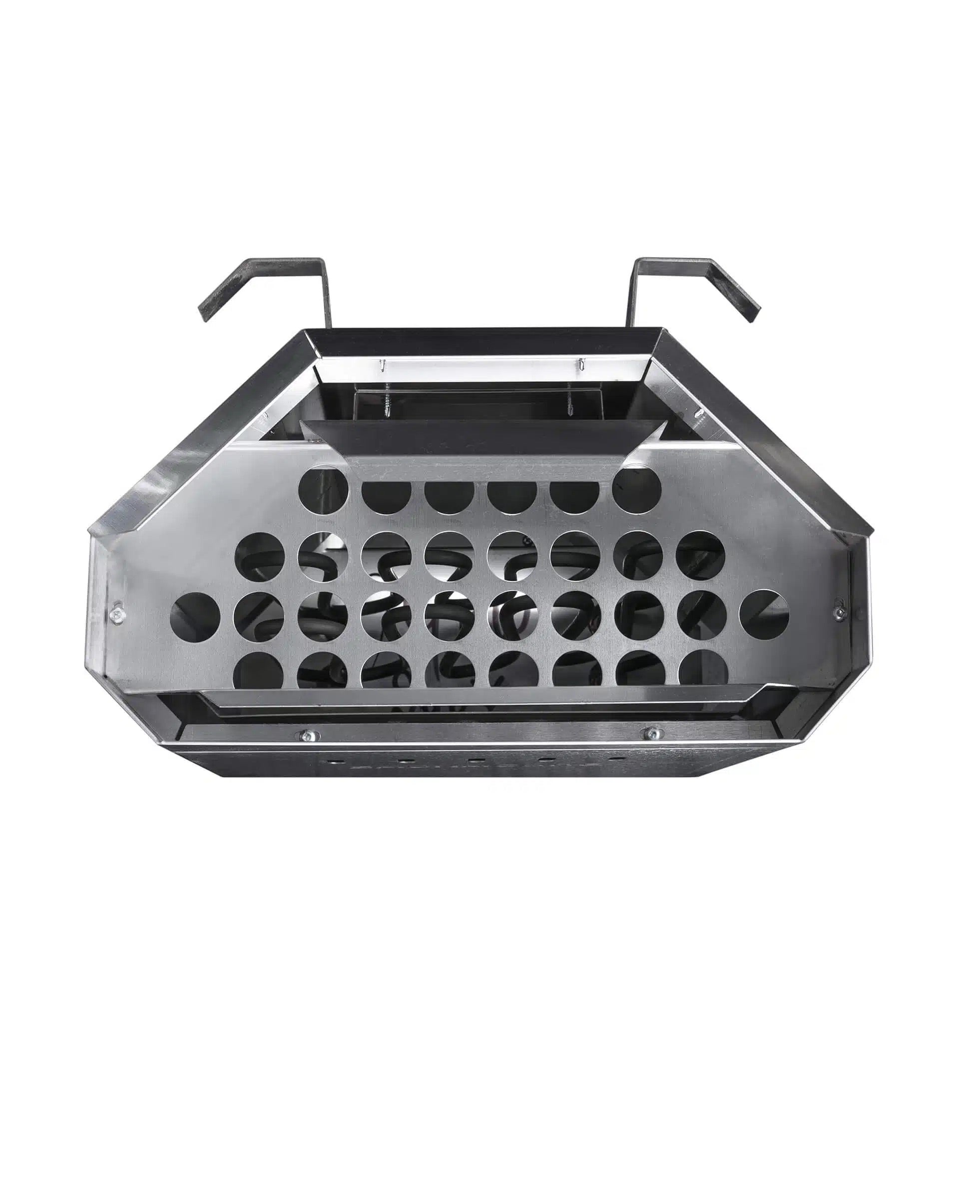 Sauna Core stainless steel electric sauna heater top view on white background